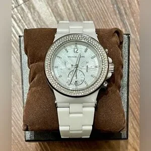 Authentic Michael Kors MK5391 White Ceramic Quartz Chronograph Wristwatch Ceramic watch Michael Kors White in Ceramic - 44455178 main image 4